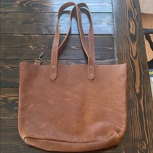 Rogue Industries Fore Street Whiskey Brown Marked Pebbled Leather Sturdy Tote